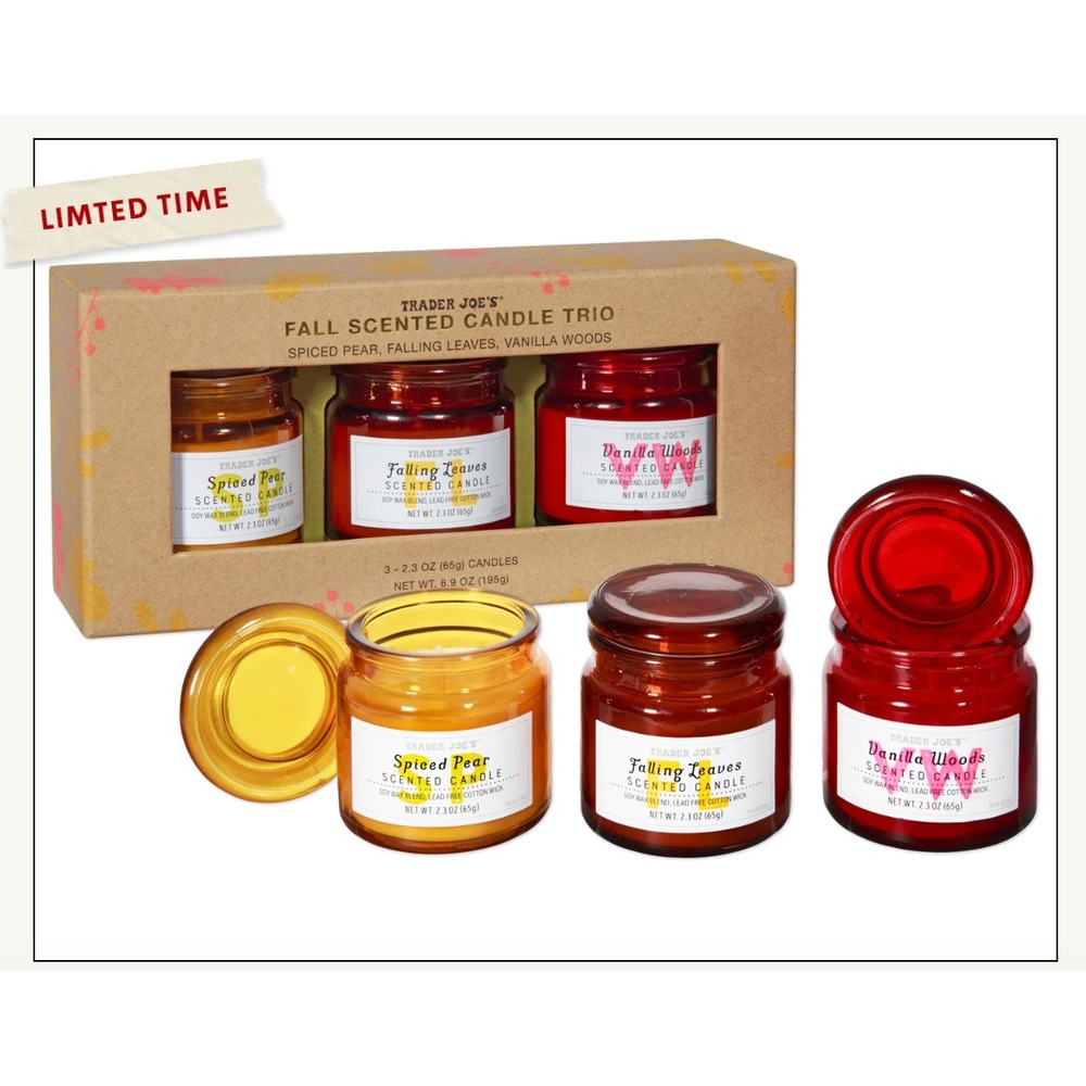 Trader Joe's Fall‎ Scented Candle Trio 3pk
